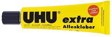 UHU Alleskleber extra 125g Tube – Gelartiger Kunstharzklebstoff für schnelle, glasklare Klebungen