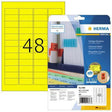 HERMA Universaletikett Special 4366 – 960 gelbe A4-Etiketten 45,7 x 21,2 mm, selbstklebend, wieder ablösbar