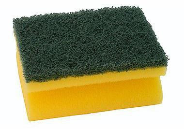 Reinigungsschwamm 15x9 cm mit Griffleiste von Soennecken – gelb/grün, Polyurethan