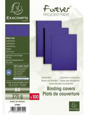 Exacompta EVERCOVER Einbanddeckel A4 blau 270 g/m² 100 Stück Lederoptik