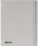 HETZEL Zahlenregister 1-52 DIN A4 grau – 52-teiliges PP-Register mit Universallochung