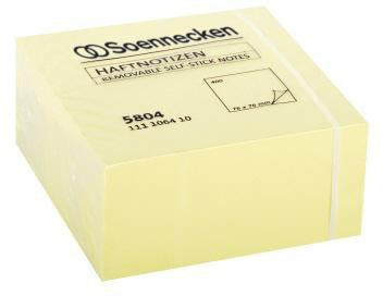 Soennecken Haftnotizwürfel 5804 75x75mm 400 Blatt gelb – FSC-zertifiziert