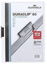 DURABLE Klemmmappe DURACLIP 60 DIN A4 Hartfolie weiß – für 60 Blatt
