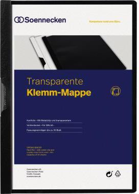 Soennecken Klemmmappe 3314 DIN A4 bis 30 Blatt PVC weiß – mit Metallclip
