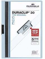 DURABLE Klemmmappe DURACLIP 30 DIN A4 Hartfolie grün – für bis zu 30 Blatt