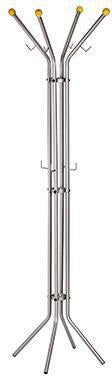 ALCO Garderobenständer 2800 – 180 cm Standgarderobe mit 12 Haken aus Holz, silber
