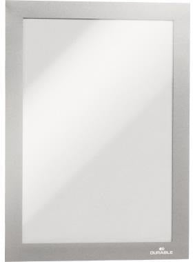 DURABLE DURAFRAME 487123 Magnetrahmen DIN A5 silber 2 Stück selbstklebend