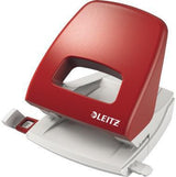 LEITZ Locher NeXXt 5005 – 25 Blatt, 8 cm Lochung, Metall/Kunststoff, rot