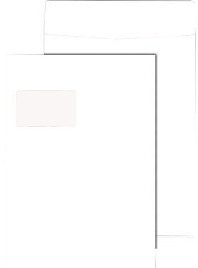 MAILMEDIA Faltentasche DIN C4 229x324mm mit Fenster, 140g/m², Haftklebung