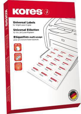 KORES Universaletikett L10537R 105x37mm rot 1.600 Stück A4-Bogen