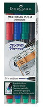 Faber-Castell MULTIMARK 1525 Folienstift 4er-Set – 1 mm, radierbar, für CD/DVD/Blu-ray