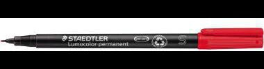 STAEDTLER Lumocolor permanent 313 Folienstift 0,4 mm rot – wisch- & wasserfest, nachfüllbar