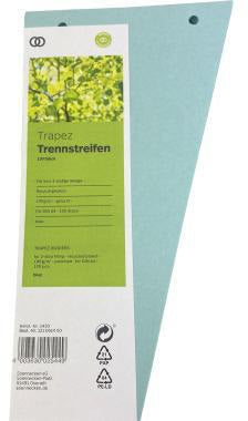 Soennecken Trennstreifen Trapez oeco 24 x 6,5-12,5 cm grün 100 Stück