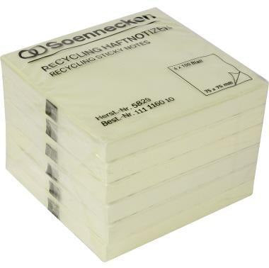 Soennecken Haftnotiz oeco Recycling 75x75 mm gelb 6 Blöcke à 100 Blatt