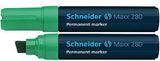 Schneider Permanentmarker Maxx 280 – Nachfüllbarer Marker mit 4-12 mm Keilspitze, Schwarz