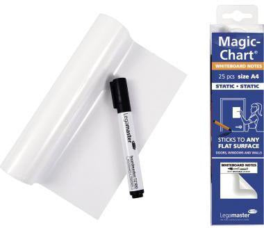 LEGAMASTER Magic-Chart Whiteboardfolie A4 blanko 25 Blatt selbsthaftend