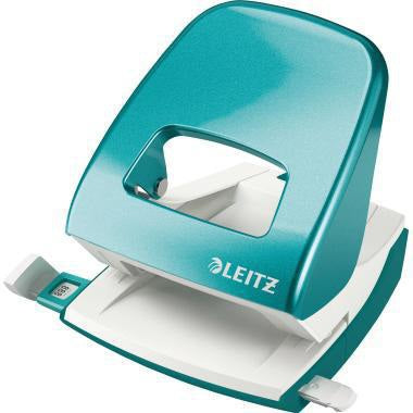 LEITZ Locher NeXXt WOW 5008 eisblau – 30 Blatt, Metall, 8 cm Lochung