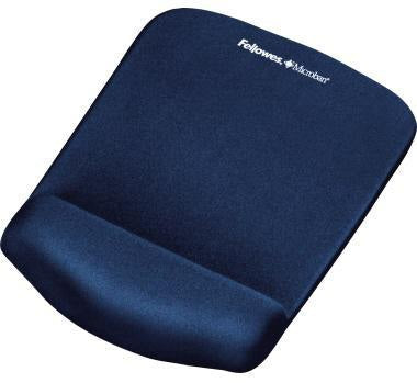 Fellowes PlushTouch Mauspad mit Handgelenkauflage – Memoryschaum, Microban, blau