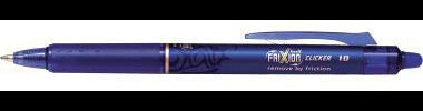 PILOT FriXion Clicker Tintenroller 1.0 – Radierbarer Tintenroller mit Druckmechanik, Blau