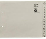 LEITZ A-Z Register DIN A4 Überbreite – 360 Registerblätter Tauenpapier recycelt grau