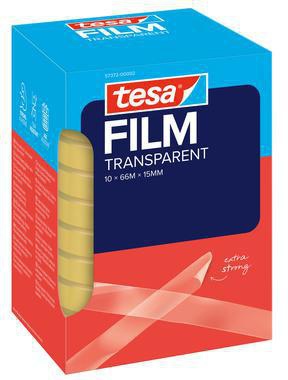 tesa tesafilm 57372-00002 Klebefilm 15mm x 66m transparent 10 Stück Office-Box