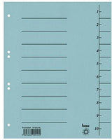BENE Trennblatt 97300BL A4 Karton blau 100 St./Pack. mit 10 blanko Taben