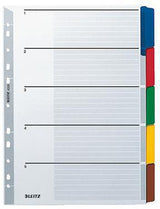 LEITZ Ordnerregister DIN A4 blanko volle Höhe 160g Karton grau, 10 Registerblätter