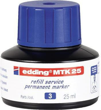edding Nachfülltusche MTK 25 – 25 ml blaue Tinte für Permanentmarker