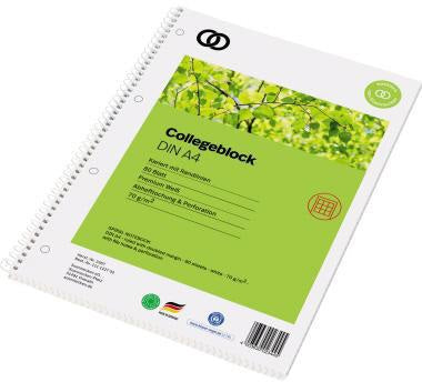 Soennecken Collegeblock oeco Recycling DIN A4, 80 Blatt, liniert, 100% Recyclingpapier, Blauer Engel