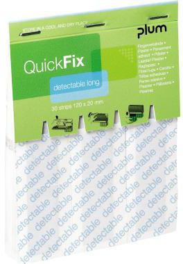 QuickFix Fingerverbände Refill 5509 Detectable Long – 30 Stück für Pflasterspender 5529