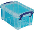 REALLY USEFUL BOX Aufbewahrungsbox 0,7 l, 15,5 x 10 x 8 cm, transparent, mit Bügelverschluss