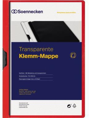 Soennecken Klemmmappe 3314 DIN A4 bis 30 Blatt PVC weiß – mit Metallclip