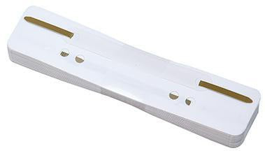 Soennecken Heftstreifen 3169 kurz Kunststoffdeckl. ws 25 St./Pack. – 3,4 x 15 cm, Polypropylen, 4fach Lochung
