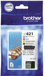 Brother Tintenpatrone LC421VAL Original 4er-Pack – je ca. 200 Seiten Schwarz, Cyan, Magenta, Gelb