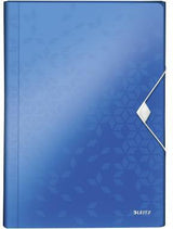 Leitz Fächermappe WOW 45890036 DIN A4 6 Fächer PP blau mit Gummizug