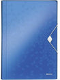 Leitz Fächermappe WOW 45890036 DIN A4 6 Fächer PP blau mit Gummizug