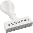 WEDO Textstempel GEBUCHT 19312 – 45 mm Kunststoff, weiß, Made in Germany