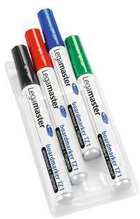 Legamaster Boardmarker TZ 1, 4er-Set, 1,5-3 mm, farbig sortiert, trocken abwischbar
