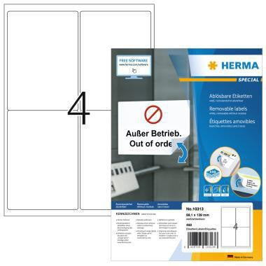 HERMA Adressetiketten 99,1 x 139 mm, 400 Stück, matt, ablösbar, FSC, A4-Bogen