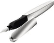 Pelikan Füllfederhalter Twist P457 947101 M silber – Ergonomischer Patronenfüller für Schule und Büro