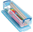Really Useful Box Aufbewahrungsbox 1,5C 355x100x70mm transparent – Stapelbare Archivbox mit Bügelverschluss