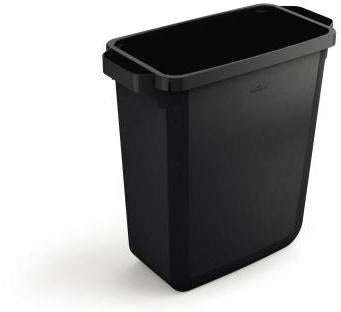 DURABLE DURABIN ECO 60l Abfalleimer schwarz recycelt mit Tragegriffen und Klemmschlitzen