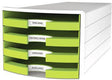 HAN Schubladenbox IMPULS 1013-50 – 4 Schubladen, DIN A4/C4, weiß/lemon, Made in Germany
