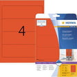 HERMA Ordnerrückenetikett 5097, 192 x 61 mm, rot, 80 Etiketten, A4-Bogen, FSC-zertifiziert