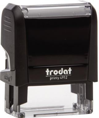 TRODAT Textstempel PRINTY 4.0 4912 – 5-zeilig, 46 x 17 mm, schwarz, inkl. Gutschein für individuelle Textplatte