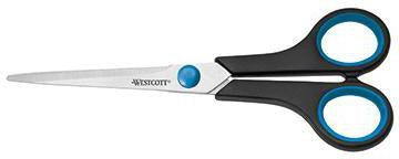 WESTCOTT Universalschere Easy Grip E-30250 14 cm blau – ergonomische Softgrip-Schere für Rechtshänder
