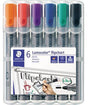 STAEDTLER Flipchartmarker Lumocolor 356 WP6 – 6er Set, 2 mm, farbig sortiert