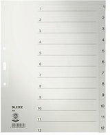 LEITZ Zahlenregister 1-31 DIN A4 volle Höhe grau aus recyceltem Tauenpapier