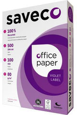 SAVECO Kopierpapier Violet Label A4 80g Recyclingpapier 500 Blatt chlorfrei gebleicht