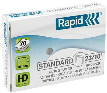 Rapid Heftklammern Standard 23/10 – 1.000 Stück, verzinkter Stahl, für Blockheftgeräte HD70/HD110/HD210